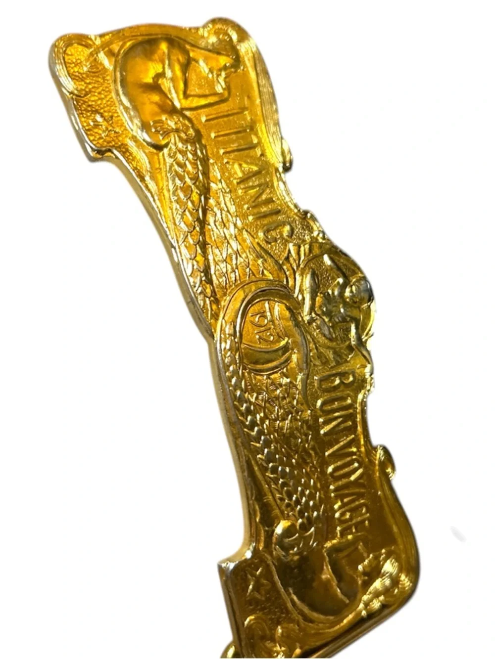 Gold-Tone Decorative Women’s Belt Buckle - 'Titanic Bon Voyage' Accent
